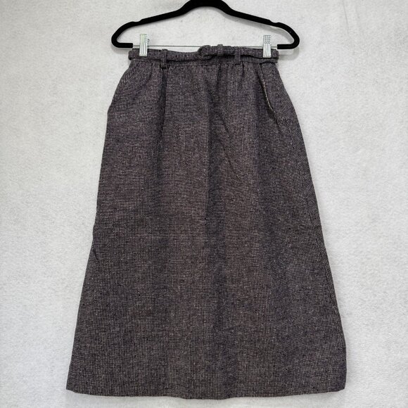Pendleton Dresses & Skirts - Vintage Pendleton Skirt Womens small Brown Wool Tweed A-Line Midi Lined 70s